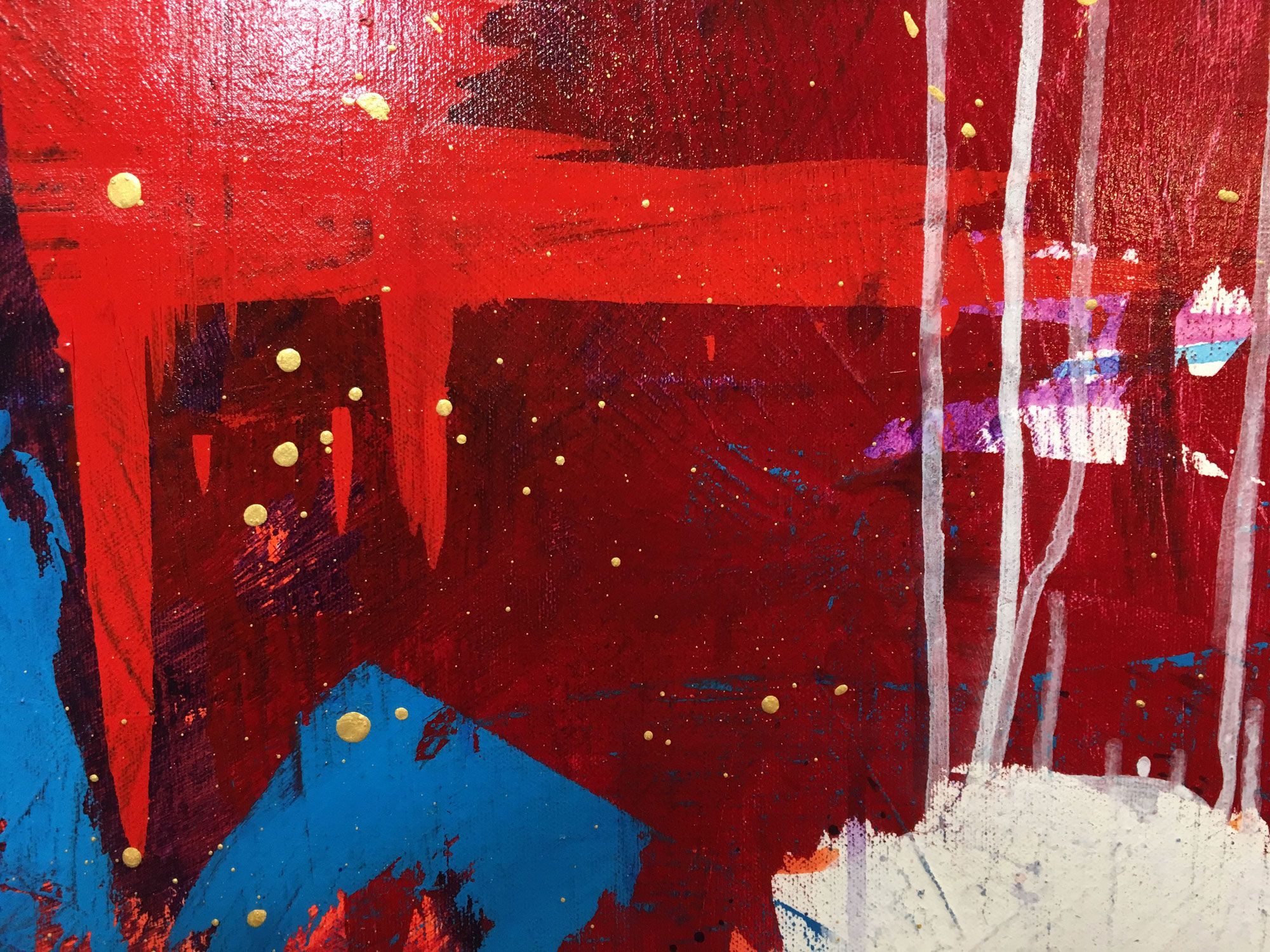Detail: Reaching, She Ascended, Descended. 2016. acrylic on canvas, 24 x 30 inches
