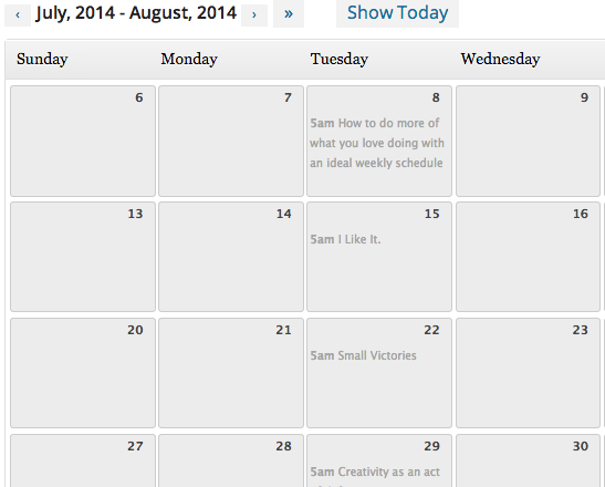 Screengrab: Editorial Calendar Plugin